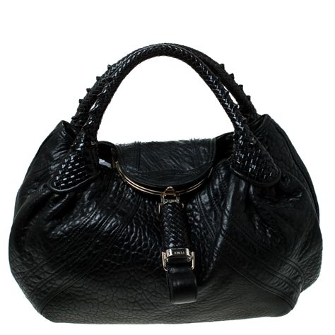 fendi black nappa leather bag|FENDI Nappa B Bag Black 1382344 .